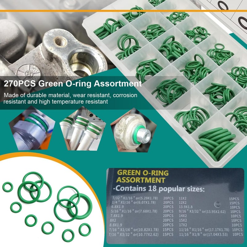 Dekiphox 350PCS Car A/C Valve Core Repair Kit, 80 PCS High Low Pressure Port Cap Set + 270 PCS Car Air Conditioning O-Rings, R12 / R134a AC Service Valve Caps Assortment Kit - Image 4